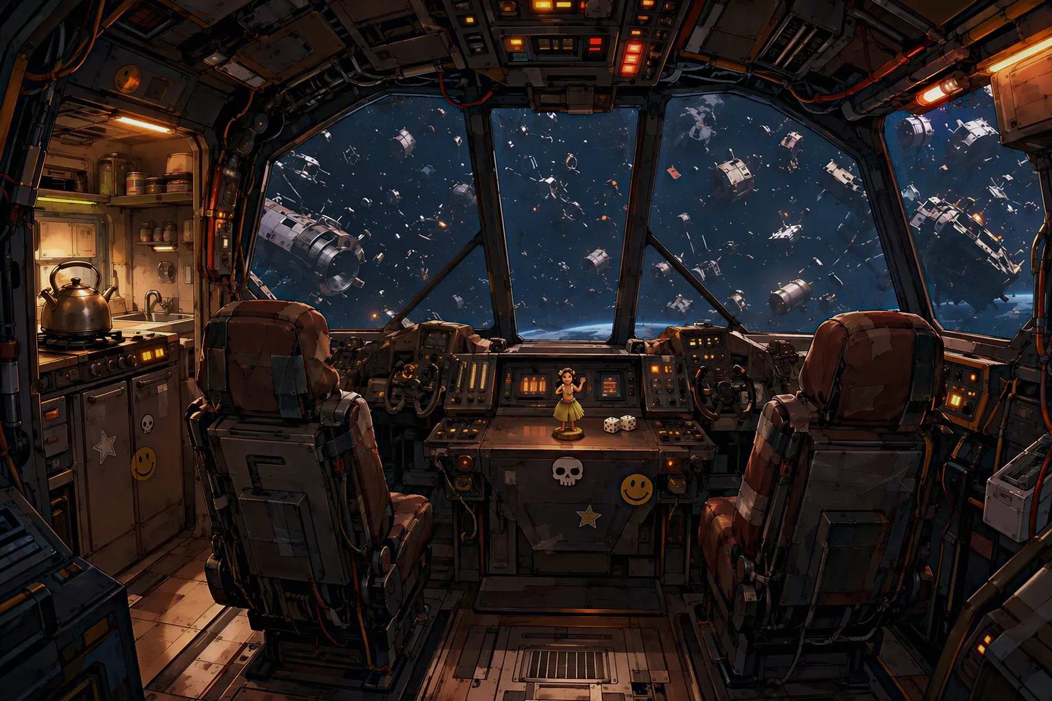 Lucky Break cockpit & galley