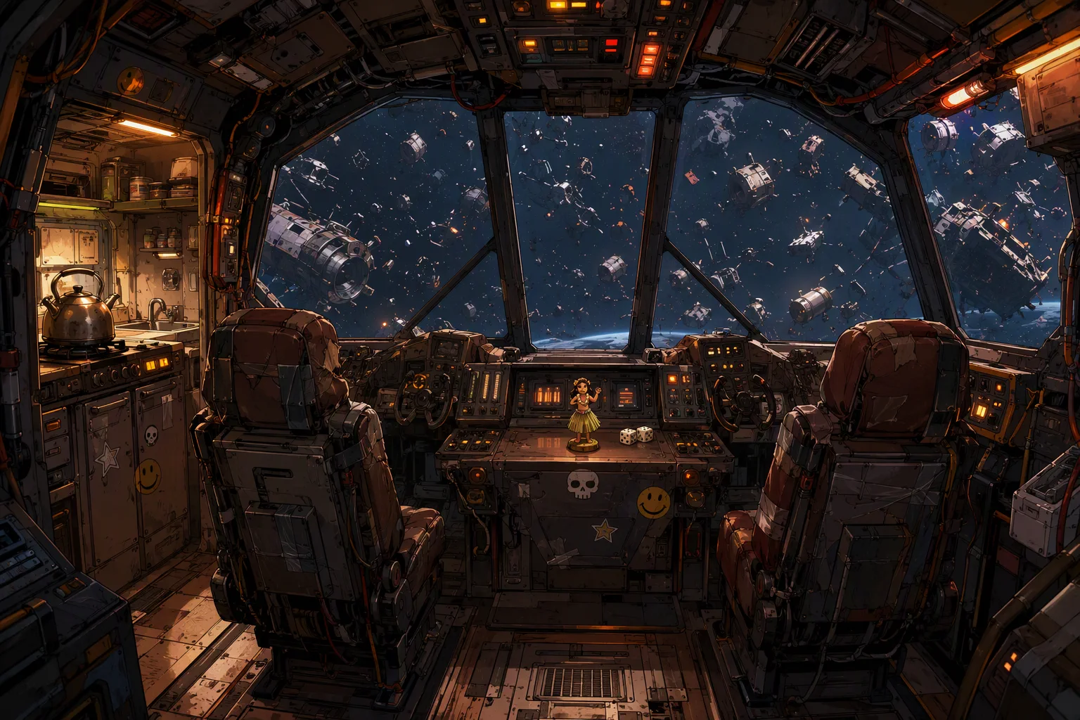 Lucky Break cockpit & galley