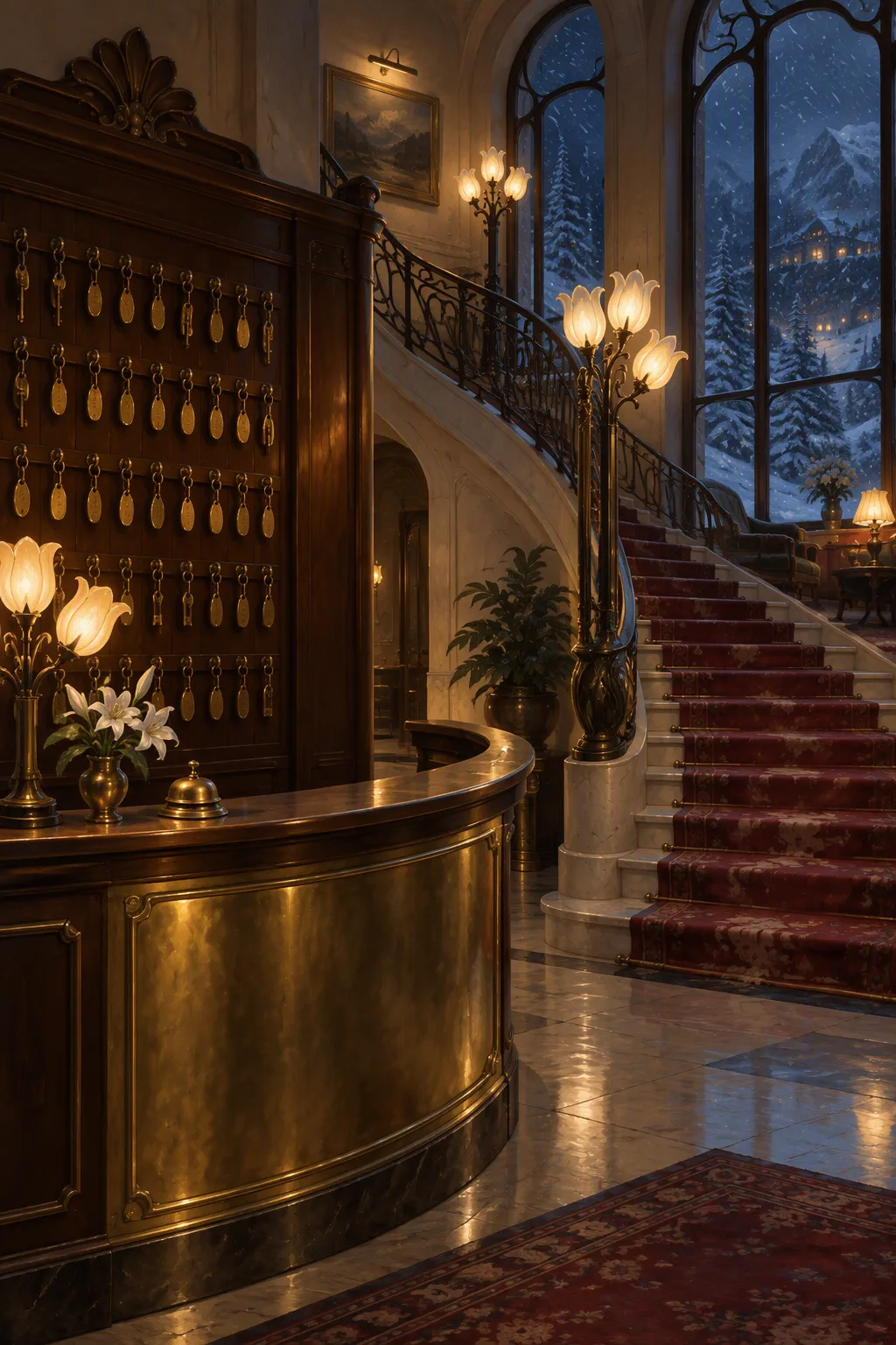 Lobby and key wall