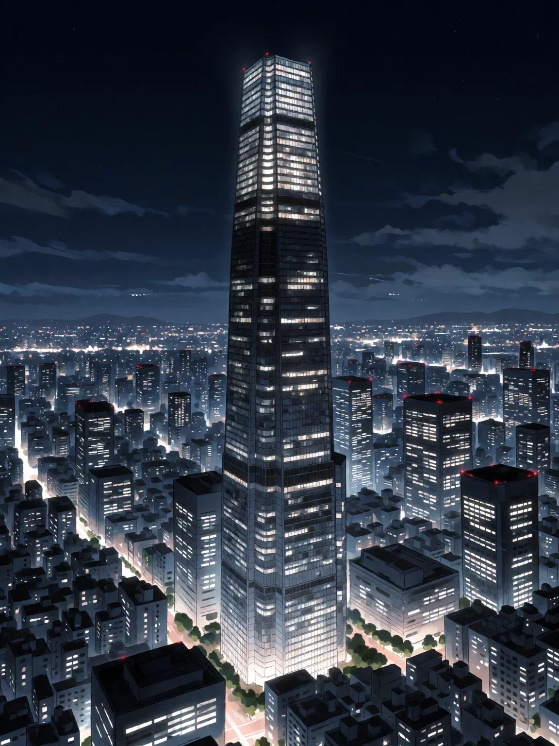 Sōkyū Tower exterior at night