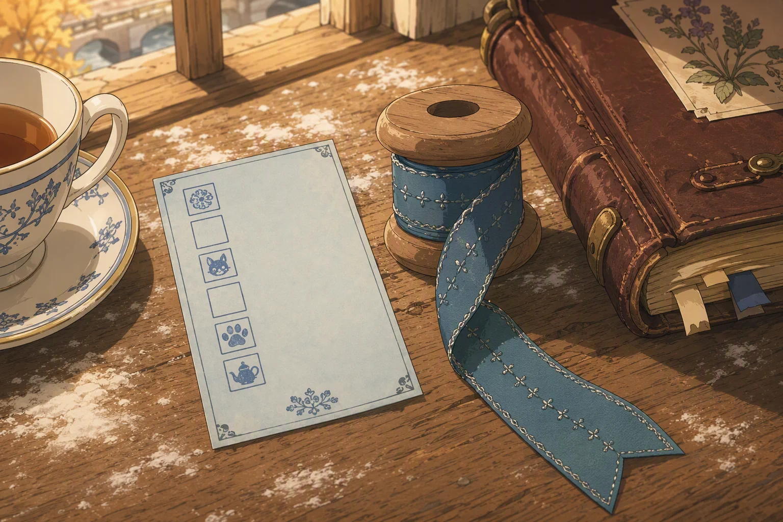The Keeper's Licence & ribbon spool