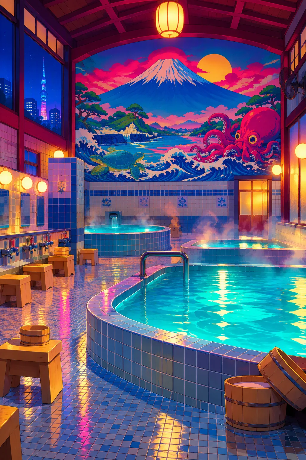 Kame-no-yu (bath hall)